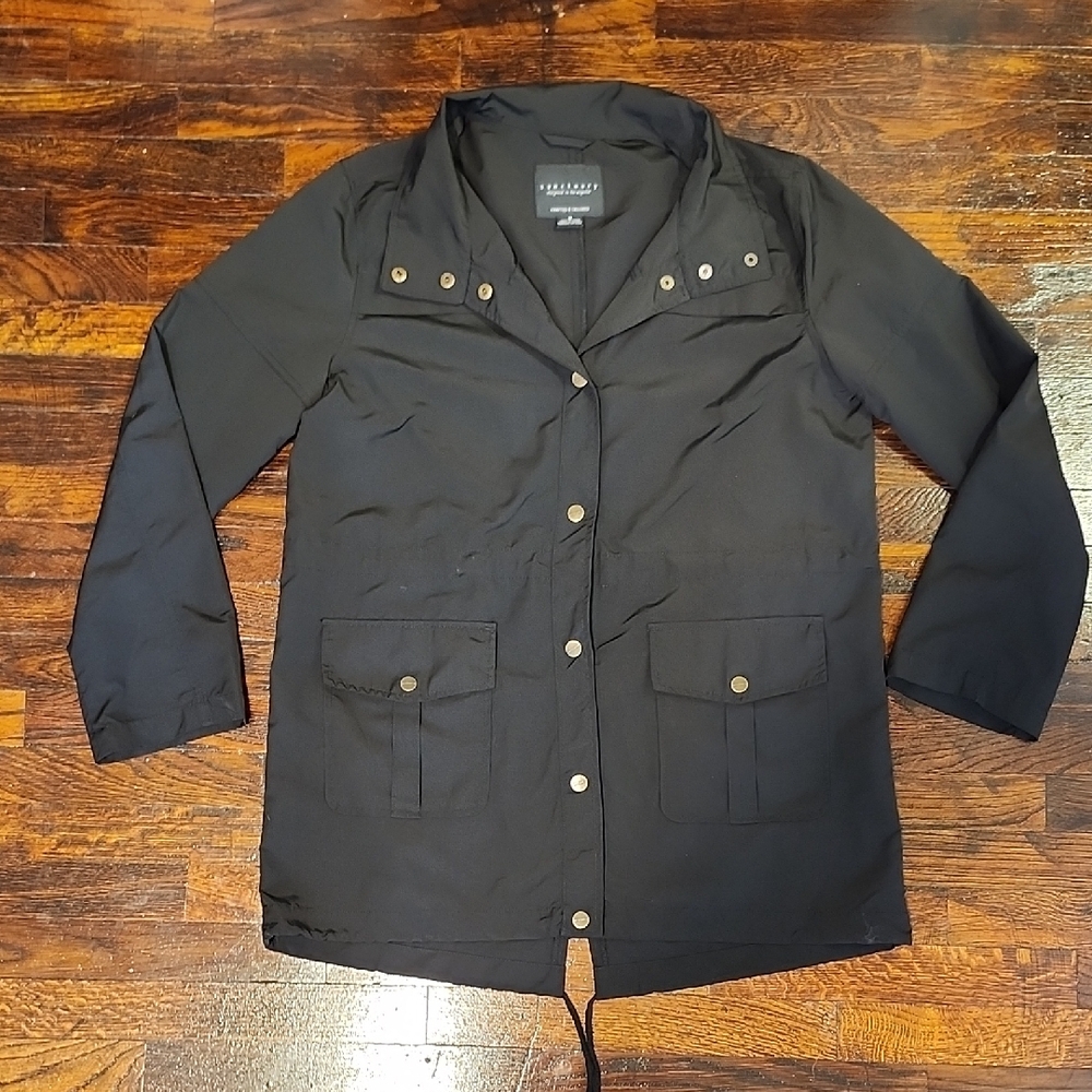 Sanctuary Lightweight Black Utility Trench Jacket Structured Casual Design